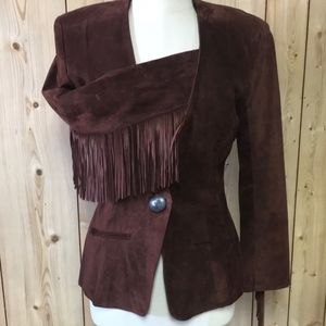 Vintage Brown Suede 70's 80's Fringe Jacket